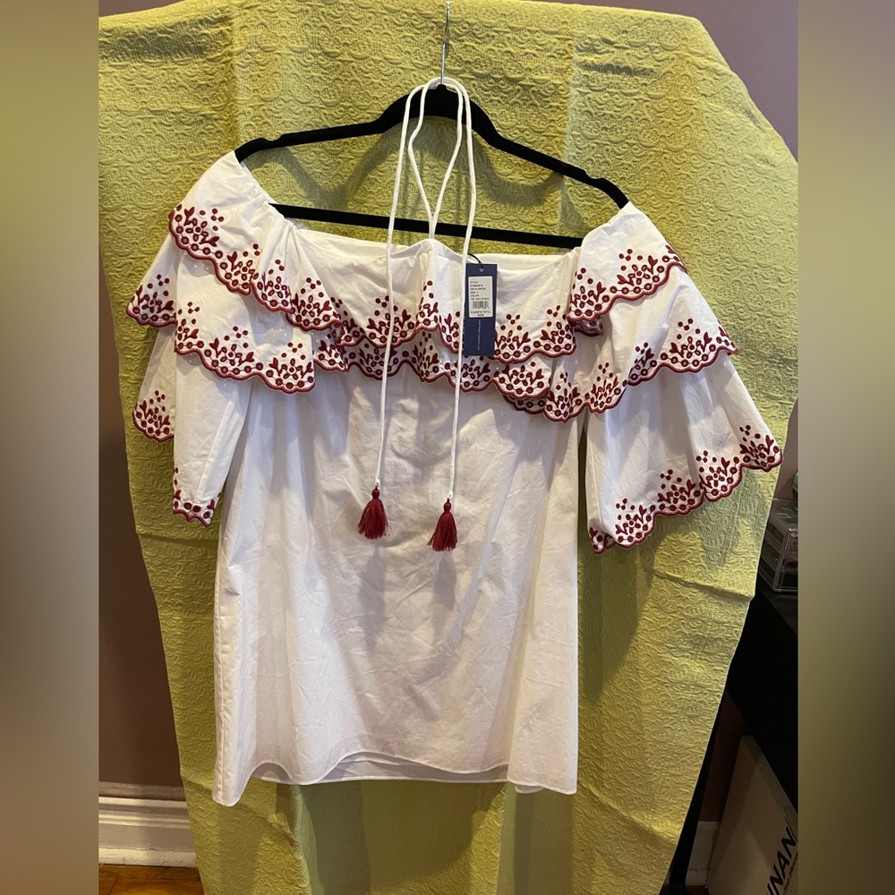 Off the shoulder ruffled mini dress